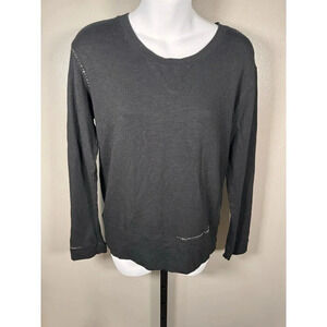 Monrow Black Sweater With Rhinestone Detail Size Xs Oversized NWT